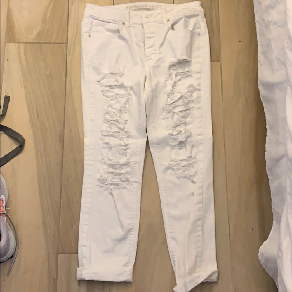 White tomgirl stretch Jeans
